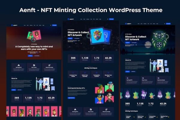 Aenft - NFT Minting Collection WordPress Theme