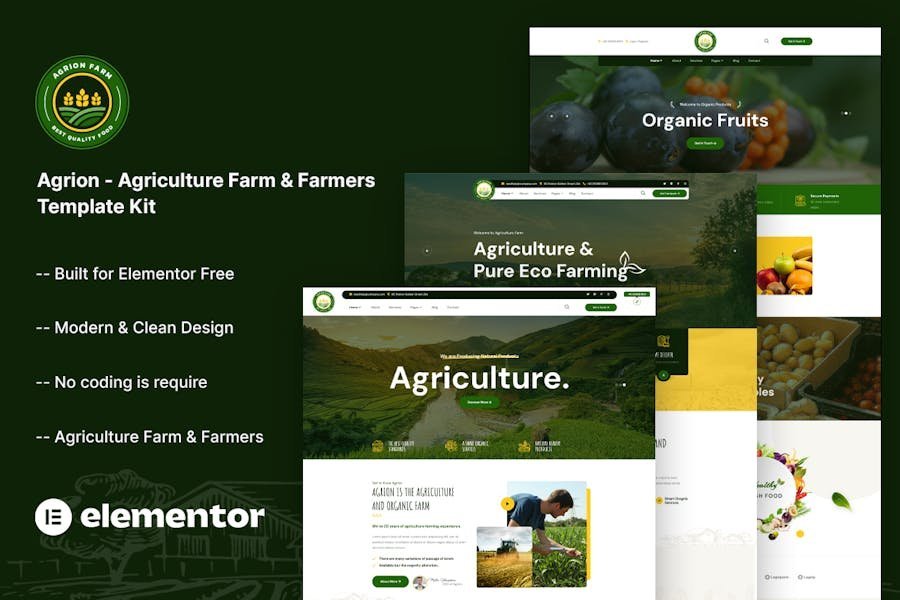 Agrion - Agriculture Farm & Farmers Template Kit 1 Agrion - Agriculture Farm & Farmers Template Kit