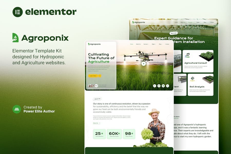 Agroponix – Hydroponic & Agriculture Elementor Template Kit 1 Agroponix – Hydroponic & Agriculture Elementor Template Kit