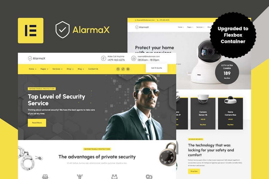 Alarmax - Security Services & Alarm Installation Elementor Template Kit 1 Alarmax - Security Services & Alarm Installation Elementor Template Kit