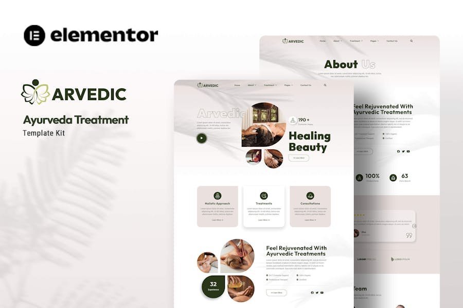 Arvedic - Beauty Treatment Elementor Template Kit 1 Arvedic - Beauty Treatment Elementor Template Kit