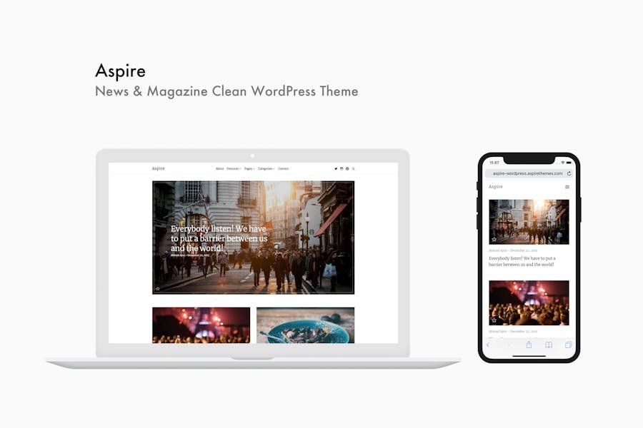 Aspire - News & Magazine Clean WordPress Theme 1 Aspire - News & Magazine Clean WordPress Theme