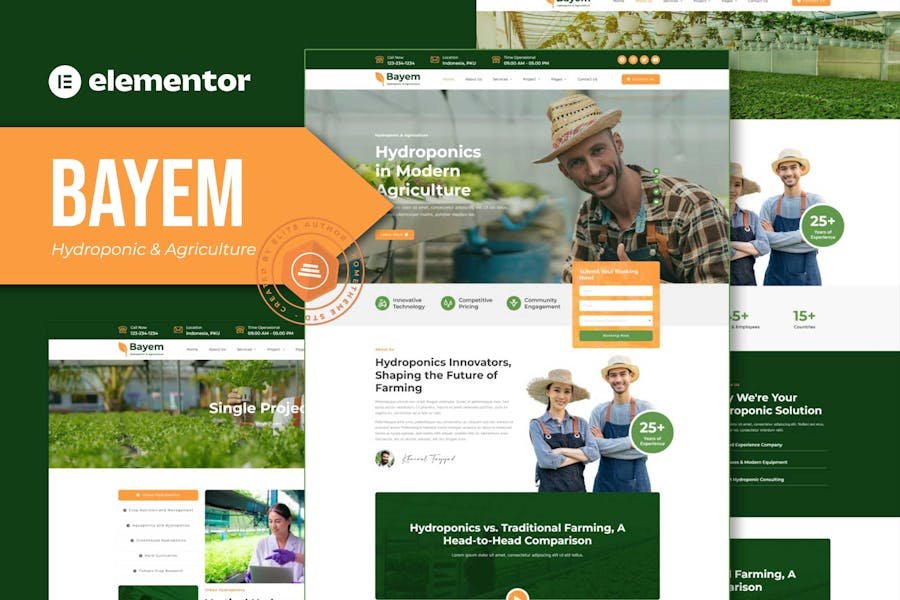 Bayem - Hydroponic & Agriculture Elementor Template Kit 1 Bayem - Hydroponic & Agriculture Elementor Template Kit