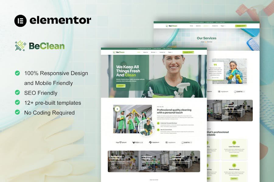BeClean - Cleaning Service Company Elementor Pro Template Kit 1 BeClean - Cleaning Service Company Elementor Pro Template Kit