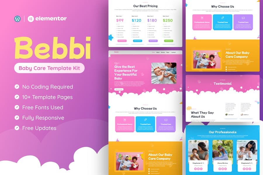 Bebbi - Creative Baby Care Elementor Pro Template Kit 1 Bebbi - Creative Baby Care Elementor Pro Template Kit