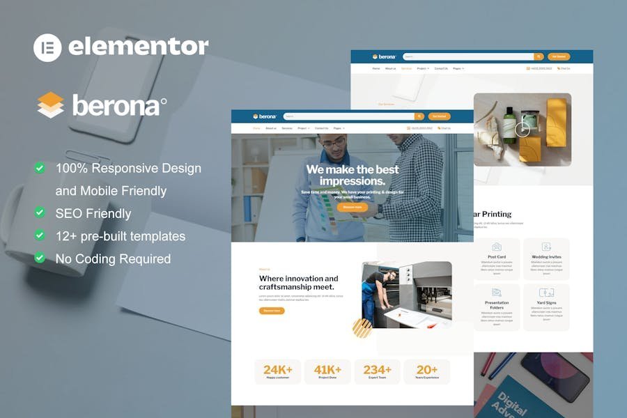 Berona - Printing & Design Service Elementor Template Kit 1 Berona - Printing & Design Service Elementor Template Kit