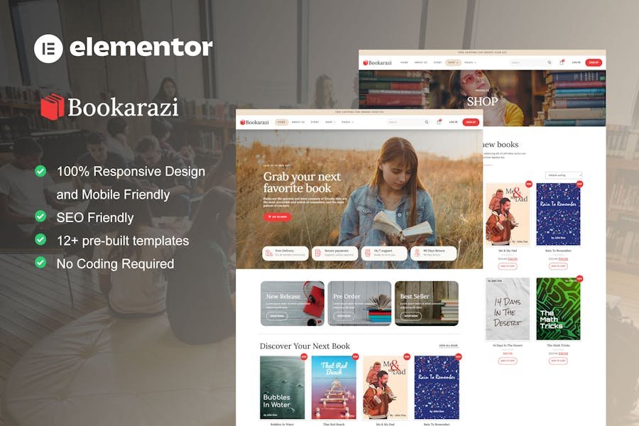 Bookarazi - Author & Publisher Elementor Template Kit 1 Bookarazi - Author & Publisher Elementor Template Kit
