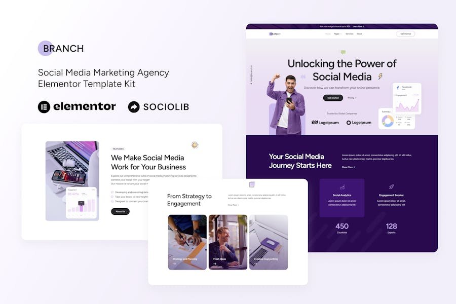 Branch - Social Media Marketing Agency Elementor Template Kit 1 Branch - Social Media Marketing Agency Elementor Template Kit