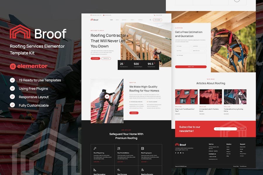 Broof - Roofing Services Elementor Template Kit 1 Broof - Roofing Services Elementor Template Kit