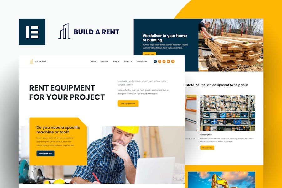 Buildarent - Rent Construction Equipment Elementor Template Kit 1 Buildarent - Rent Construction Equipment Elementor Template Kit