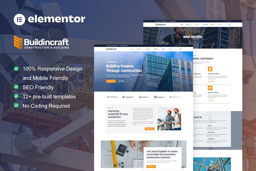 BuildinCraft- Construction & Building Elementor Template Kit 1 BuildinCraft- Construction & Building Elementor Template Kit