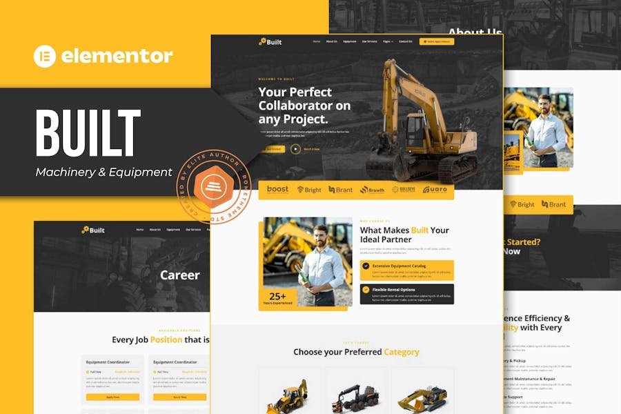 Built - Machinery & Equipment Rentals Elementor Pro Template Kit 1 Built - Machinery & Equipment Rentals Elementor Pro Template Kit