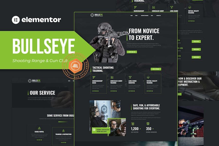 Bullseye - Shooting Range & Gun Club Elementor Template Kit 1 Bullseye - Shooting Range & Gun Club Elementor Template Kit