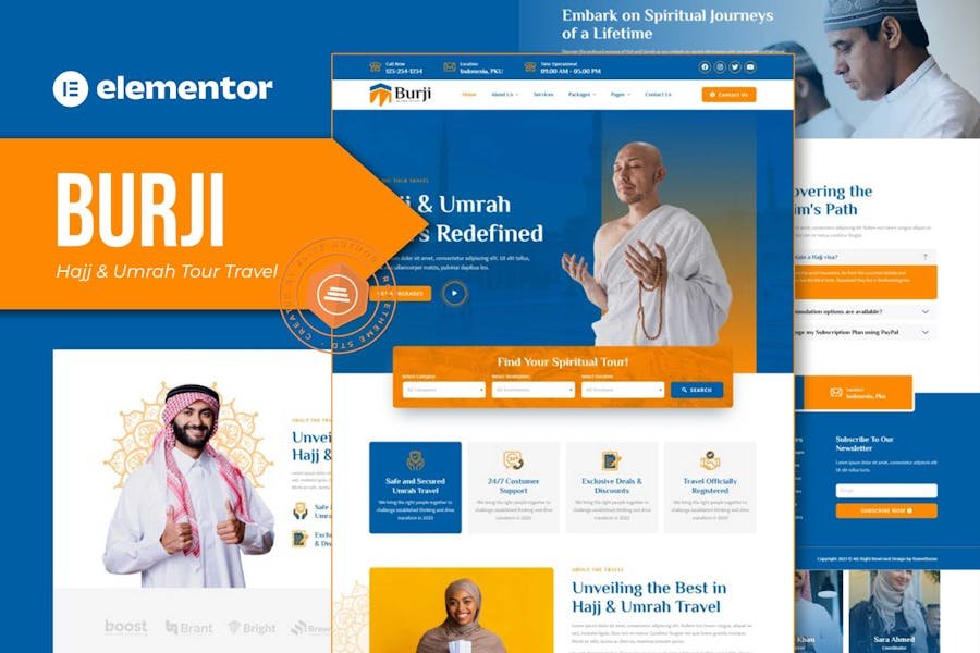 Burji - Hajj & Umrah Tour Travel Elementor Template Kit 1 Burji - Hajj & Umrah Tour Travel Elementor Template Kit