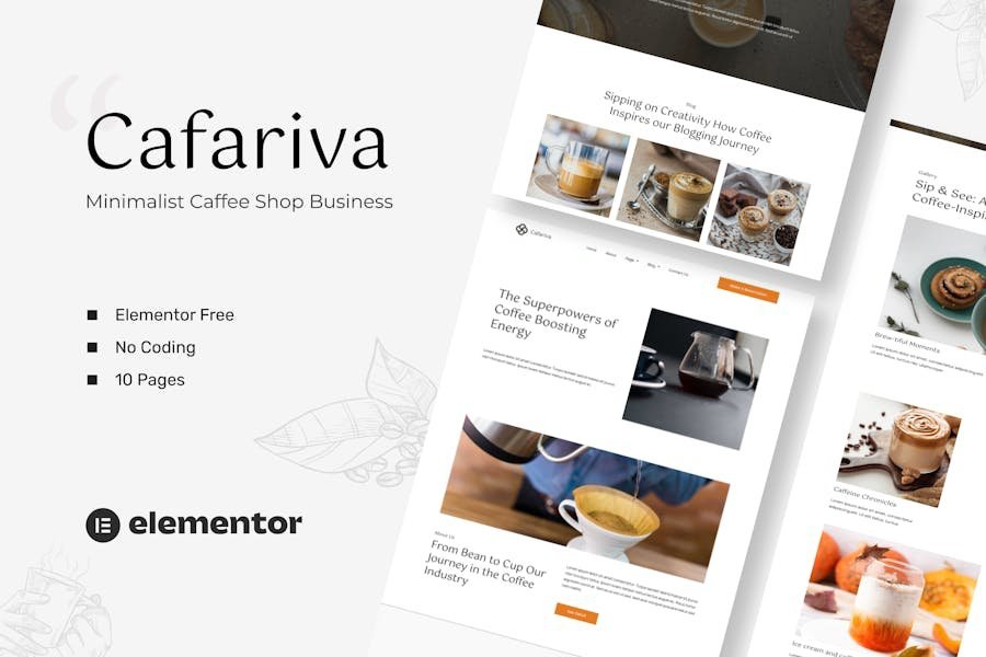 Cafariva - Minimalist Cafe &Coffee Elementor Template Kit 1 Cafariva - Minimalist Cafe &Coffee Elementor Template Kit