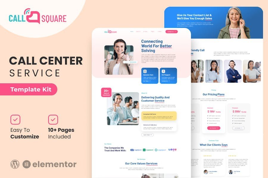 Call Square - Call Center & Support Company Elementor Template Kit 1 Call Square - Call Center & Support Company Elementor Template Kit