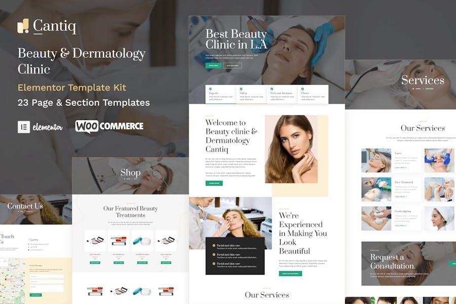 Cantiq - Beauty Clinic & Dermatologist Elementor Pro Template Kit 1 Cantiq - Beauty Clinic & Dermatologist Elementor Pro Template Kit