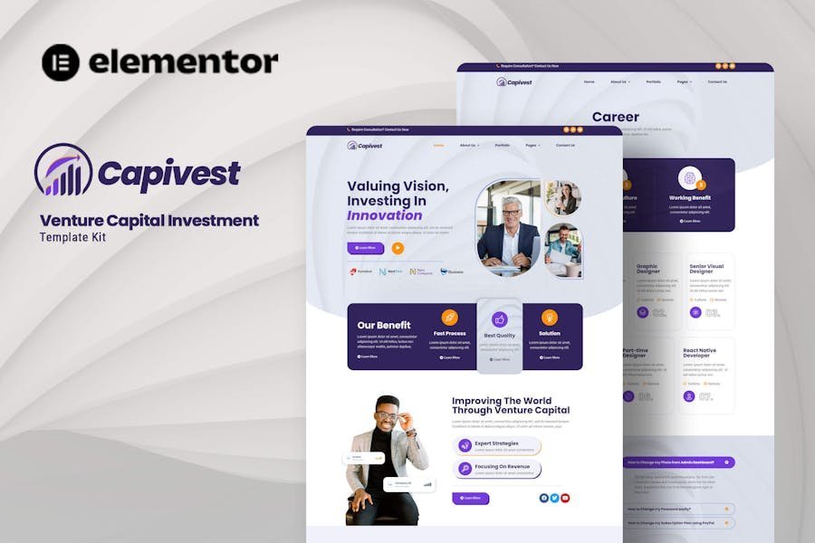 Capivest - Venture Capital Investment Elementor Template Kit 1 Capivest - Venture Capital Investment Elementor Template Kit