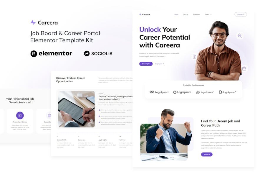 Careera - Job Board & Career Portal Elementor Template Kit 1 Careera - Job Board & Career Portal Elementor Template Kit