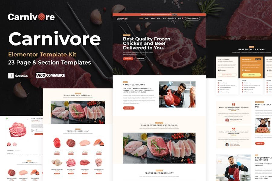 Carnivore - Meat Shop & Butchery Elementor Pro Template Kit 1 Carnivore - Meat Shop & Butchery Elementor Pro Template Kit