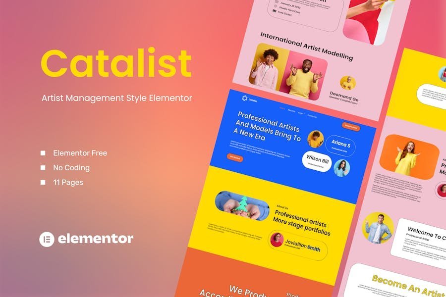 Catalist - Artist Management Elementor Template Kit 1 Catalist - Artist Management Elementor Template Kit
