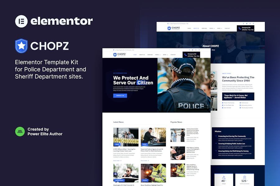 Chopz – Police & Sheriff Department Elementor Template Kit 1 Chopz – Police & Sheriff Department Elementor Template Kit
