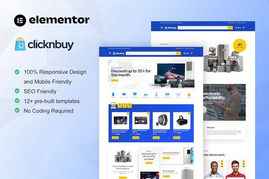 Clicknbuy - Woocommerce Electronic Store Elementor Template Kit 1 Clicknbuy - Woocommerce Electronic Store Elementor Template Kit