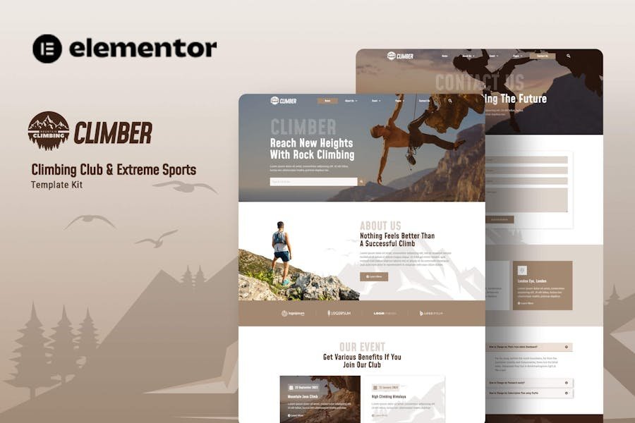 Climber - Climbing Club & Extreme Sports Elementor Template Kit 1 Climber - Climbing Club & Extreme Sports Elementor Template Kit