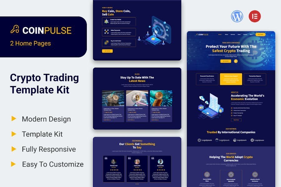 Coinpulse - Crypto Currency & Trading Elementor Template Kit 1 Coinpulse - Crypto Currency & Trading Elementor Template Kit