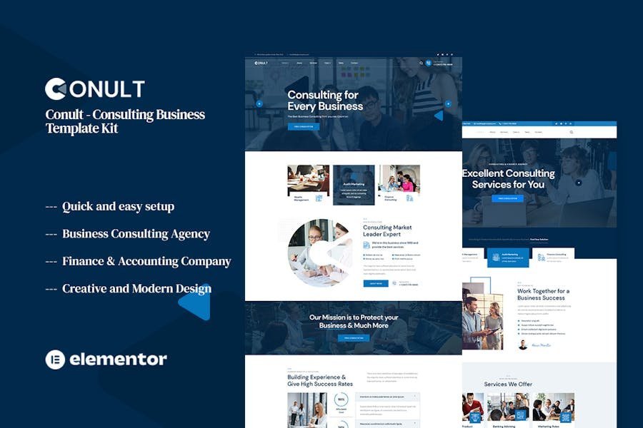 Conult - Consulting Business Elementor Template Kit 1 Conult - Consulting Business Elementor Template Kit