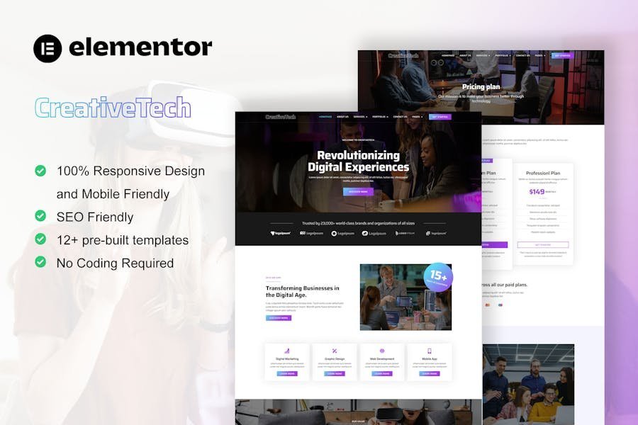 CreativeTech - Digital Marketing Agency Elementor Template Kit 1 CreativeTech - Digital Marketing Agency Elementor Template Kit