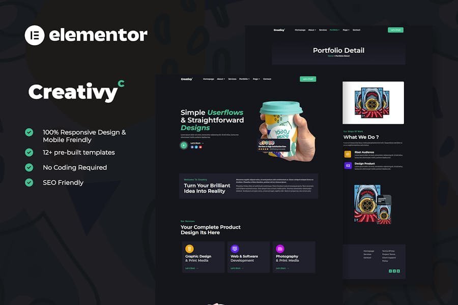 Creativy - Creative Agency & Portfolio Elementor Template Kit 1 Creativy - Creative Agency & Portfolio Elementor Template Kit