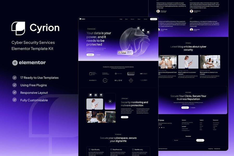 Cyrion - Cyber Security Services Elementor Template Kit 1 Cyrion - Cyber Security Services Elementor Template Kit