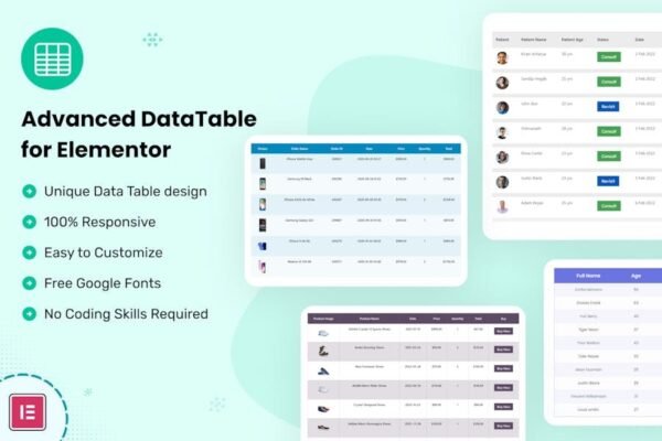 Datalentor - Advanced DataTable for Elementor