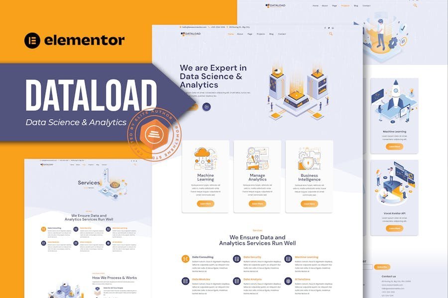 Dataload - Data Science & Analytics Elementor Template Kit 1 Dataload - Data Science & Analytics Elementor Template Kit