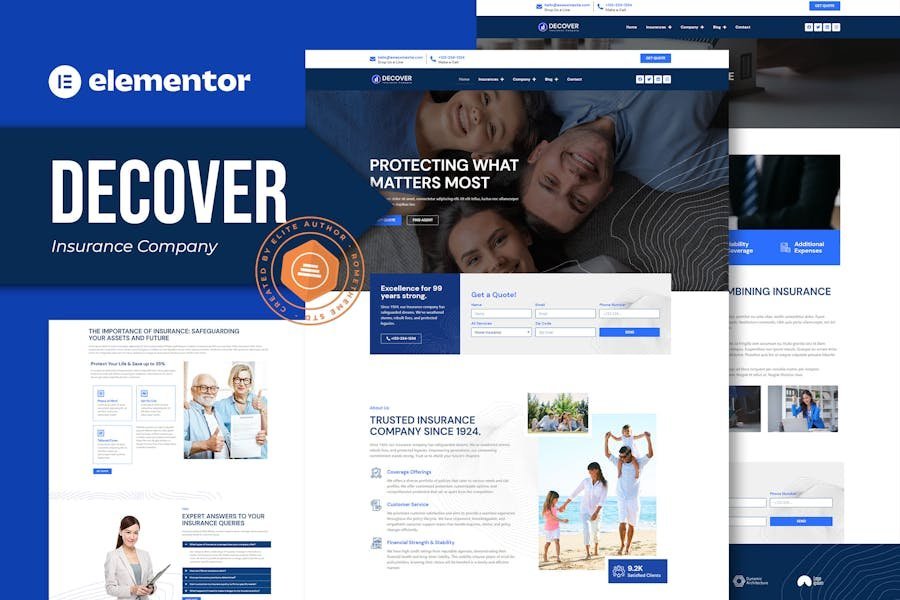 Decover - Insurance Company Elementor Pro Template Kit 1 Decover - Insurance Company Elementor Pro Template Kit