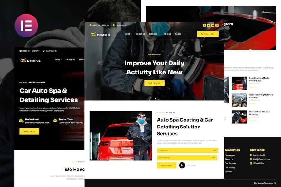 Dempul - Car Auto Spa & Detailing Services Elementor Template Kit 1 Dempul - Car Auto Spa & Detailing Services Elementor Template Kit