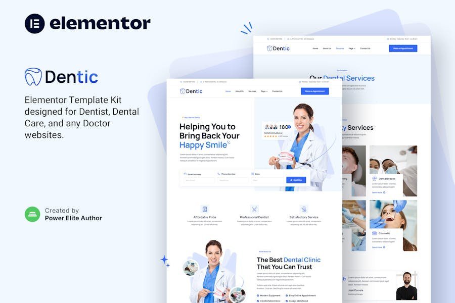 Dentic – Dentist & Dental Clinic Elementor Template Kit 1 Dentic – Dentist & Dental Clinic Elementor Template Kit