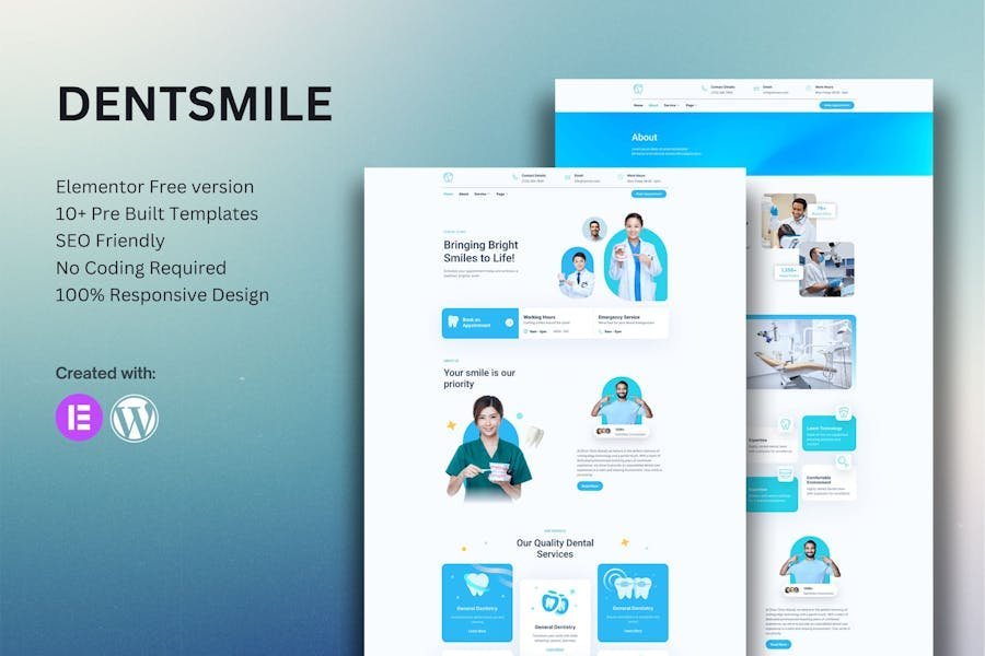 Dentsmile – Dentist & Dental Clinic Elementor Template Kit 1 Dentsmile – Dentist & Dental Clinic Elementor Template Kit