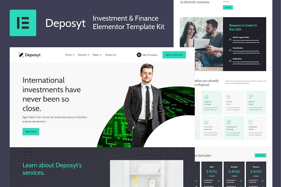 Deposyt - Investment & Finance Elementor Template Kit 1 Deposyt - Investment & Finance Elementor Template Kit