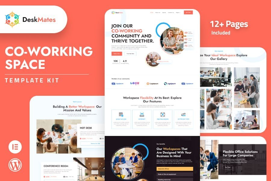 Deskmates - Coworking Space Elementor Template Kit 1 Deskmates - Coworking Space Elementor Template Kit