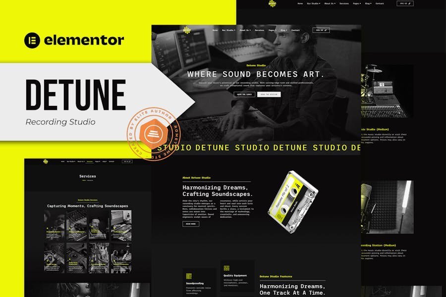 Detune - Recording Studio Elementor Pro Template Kit 1 Detune - Recording Studio Elementor Pro Template Kit
