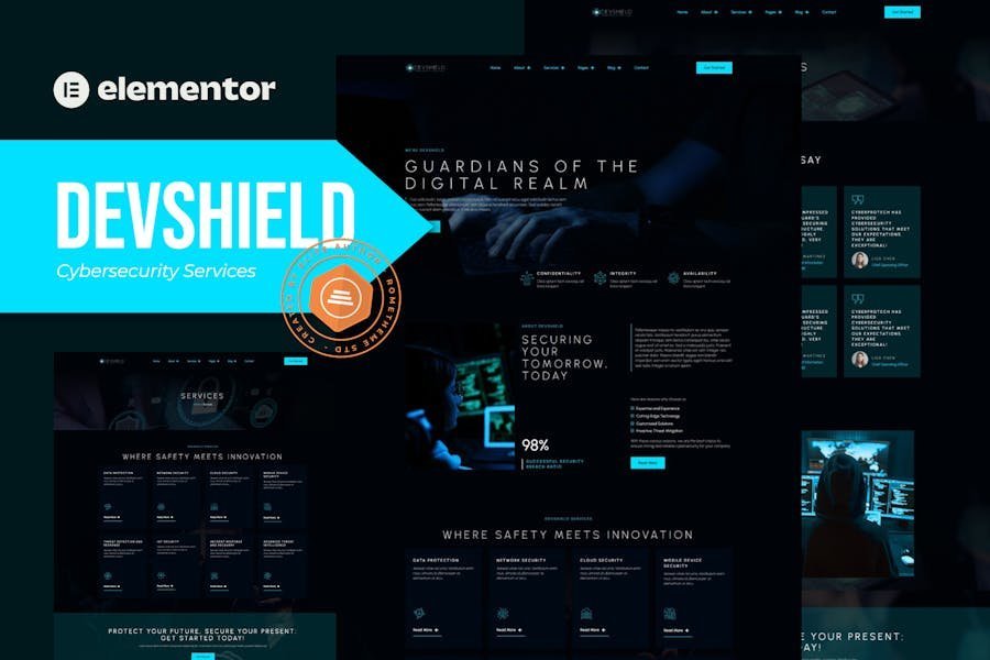 Devshield - Cybersecurity Services Elementor Pro Template Kit 1 Devshield - Cybersecurity Services Elementor Pro Template Kit