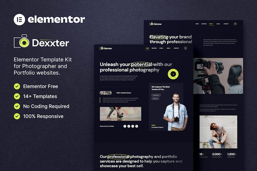 Dexxter – Photography & Portfolio Elementor Template Kit 1 Dexxter – Photography & Portfolio Elementor Template Kit