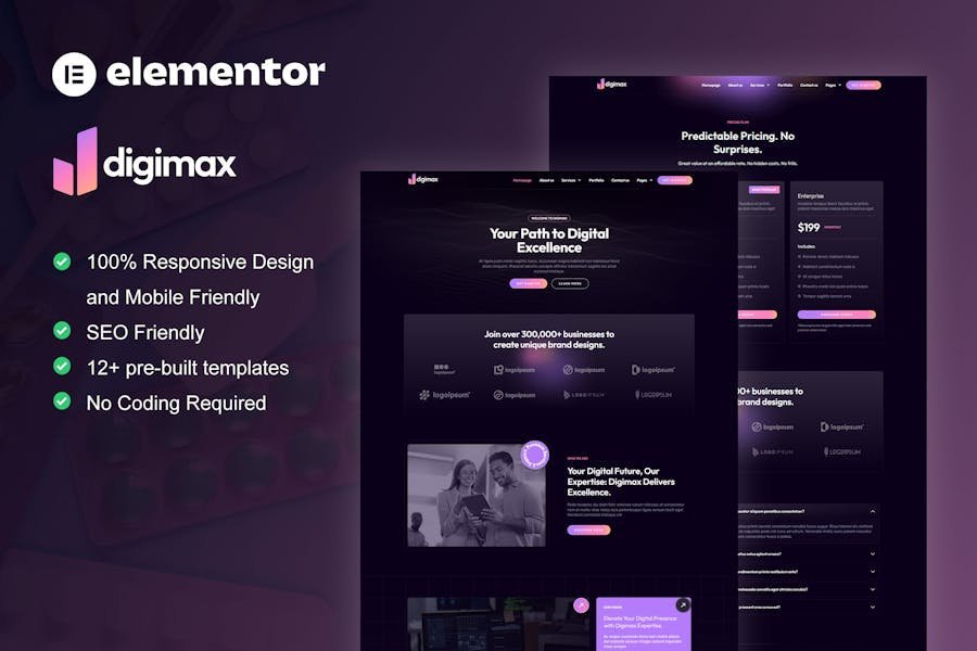 Digimax - Digital Marketing Agency Elementor Template Kit 1 Digimax - Digital Marketing Agency Elementor Template Kit