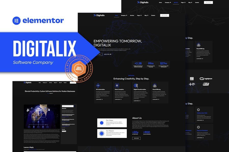 Digitalix - Software Company Elementor Pro Template Kit 1 Digitalix - Software Company Elementor Pro Template Kit