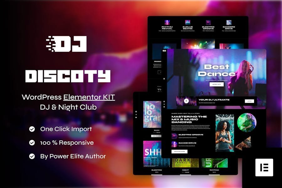 Discoty - DJ & Night Club Elementor Pro Template Kit 1 Discoty - DJ & Night Club Elementor Pro Template Kit
