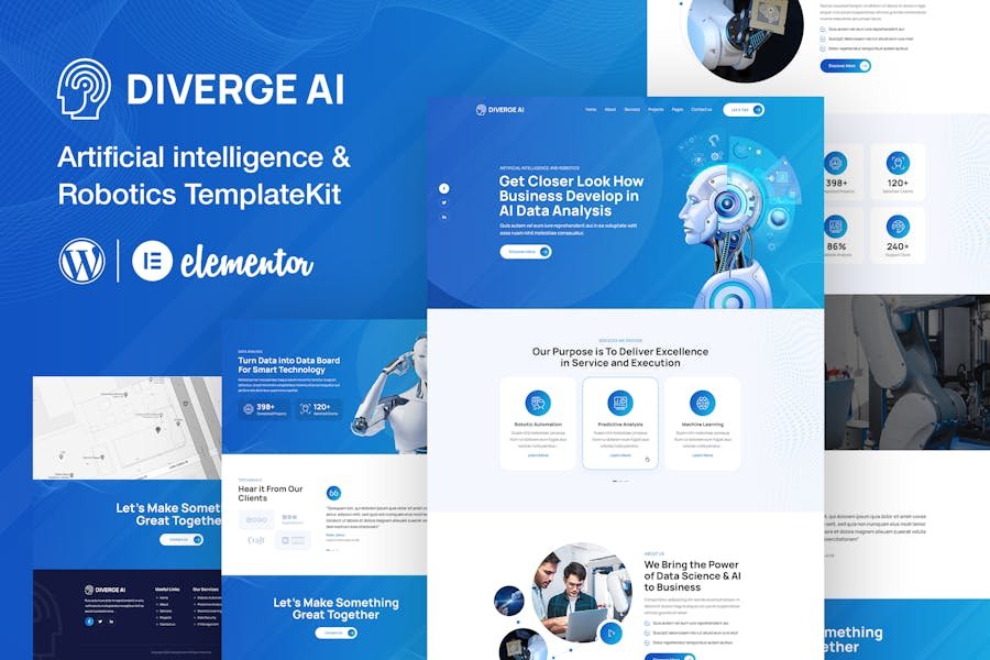 Diverge AI Robotics Elementor Template Kit 1 Diverge AI Robotics Elementor Template Kit