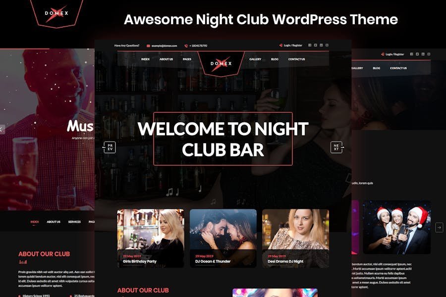 Domex - Night Club WordPress Theme 1 Domex - Night Club WordPress Theme