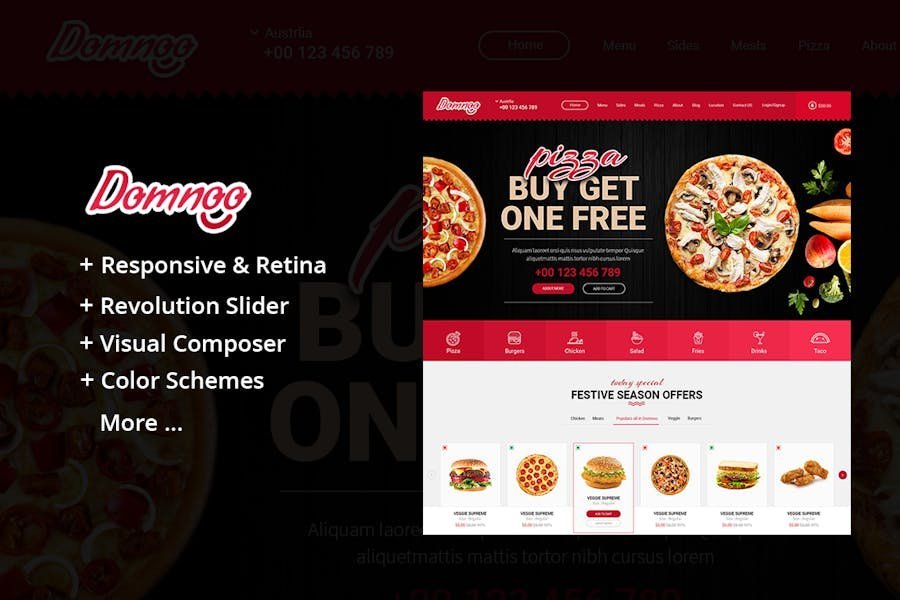 Domnoo - Pizza & Restaurant WordPress Theme 1 Domnoo - Pizza & Restaurant WordPress Theme